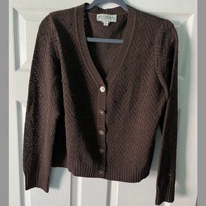 St Johns Collection Vintage Brown Button Knitted Cardigan